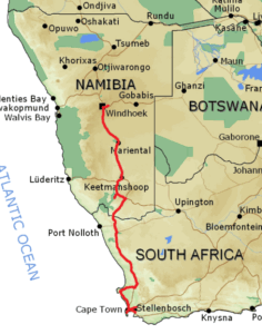 Windhoek Capetown Tour Map