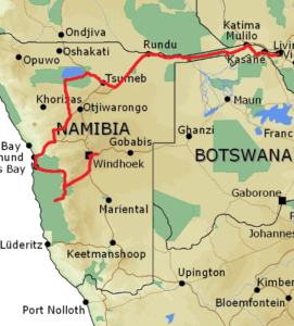 18 Days Windhoek to Victoria Tour Map